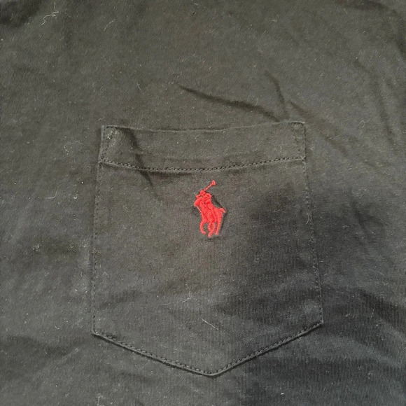 POLO Ralph Lauren | Black T-Shirt with Pocket And Red Horse Logo - Picture 2 of 7